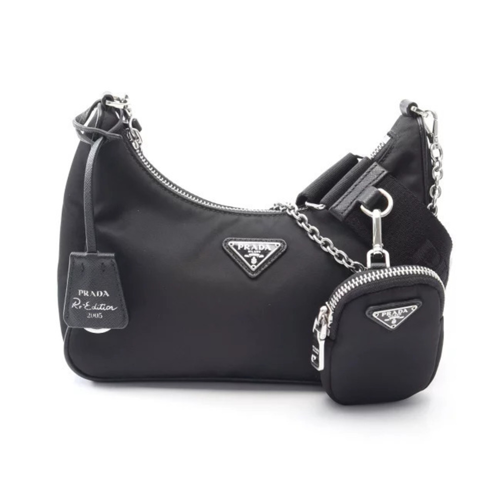 Prada Re Edition Shoulder Bag Saffiano Leather Black